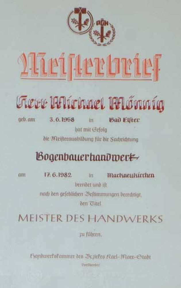 Michael Mönnig Bassbogen deutsch *****,  Schlangenholz / Silbergarnitur