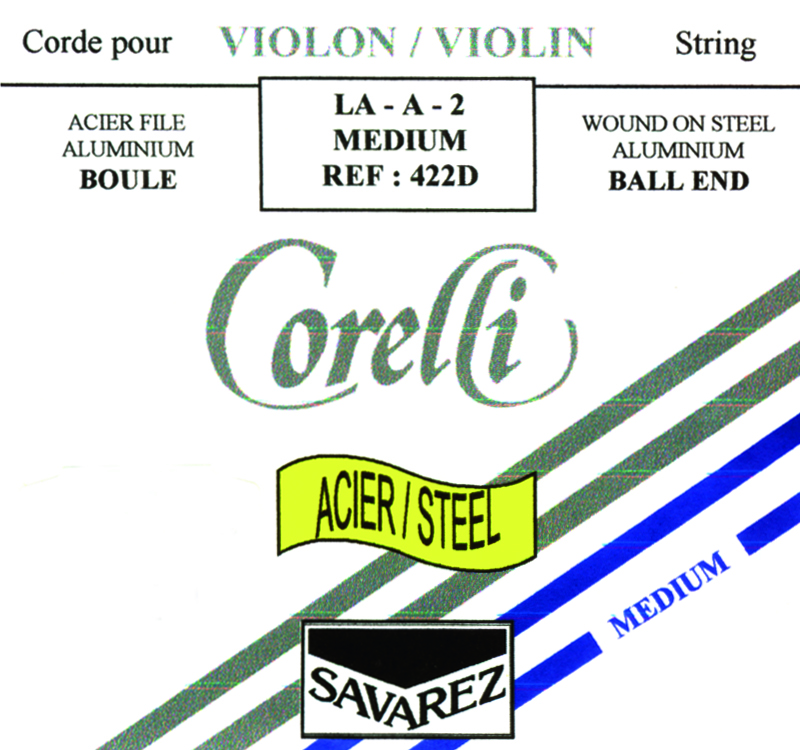 CORELLI Stahl Violinsaite A mit Schlinge, medium